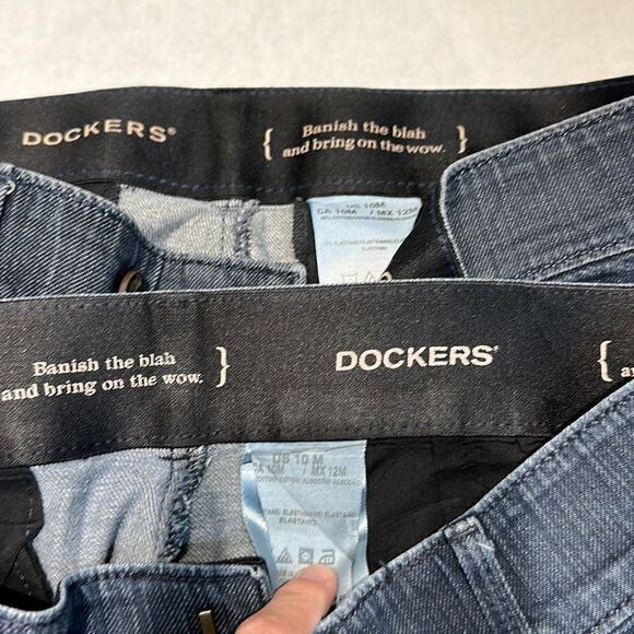 Dockers Womens Denim Trousers Jeans Sz 10 Elastic Stretch Waist Lot Set - Picture 7 of 11